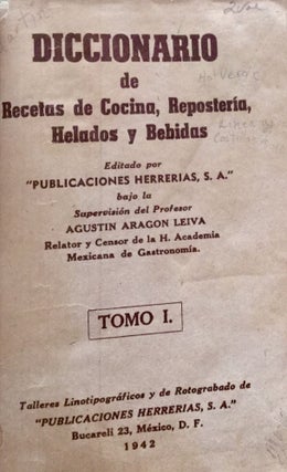 DICCIONARIO DE RECETAS DE COCINA, REPOSTERIA HELADOS Y BEBIDAS