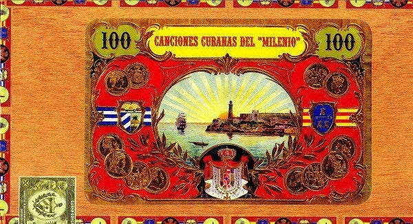 Item #119243 100 CANCIONES CUBANAS DEL "MILENIO". DELUXE 4-CD 'CIGAR' BOX SET.; Compiled by Cristóbal Díaz Ayala*