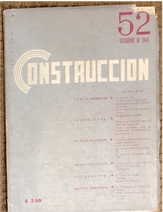 Item #71227 CONSTRUCCIÓN. AÑO V, N° 52. REVISTA DE INGENIERÍA, ARQUITECTURA, ARTE,...