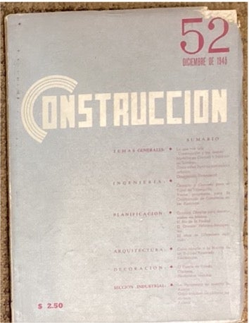 Item #71227 CONSTRUCCIÓN. AÑO V, N° 52. REVISTA DE INGENIERÍA, ARQUITECTURA, ARTE, DECORACIÓN Y INDUSTRIA